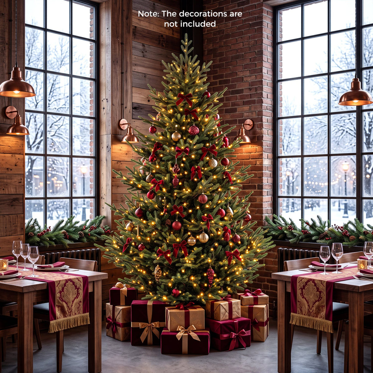 6 FT Pre-Lit Artificial Christmas Tree with 240 LED Lights
