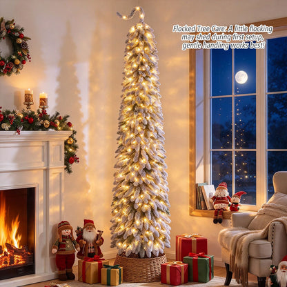 5 FT Pre-Lit Artificial Christmas Tree with Bendable Top and 110 Warm White LED Lights