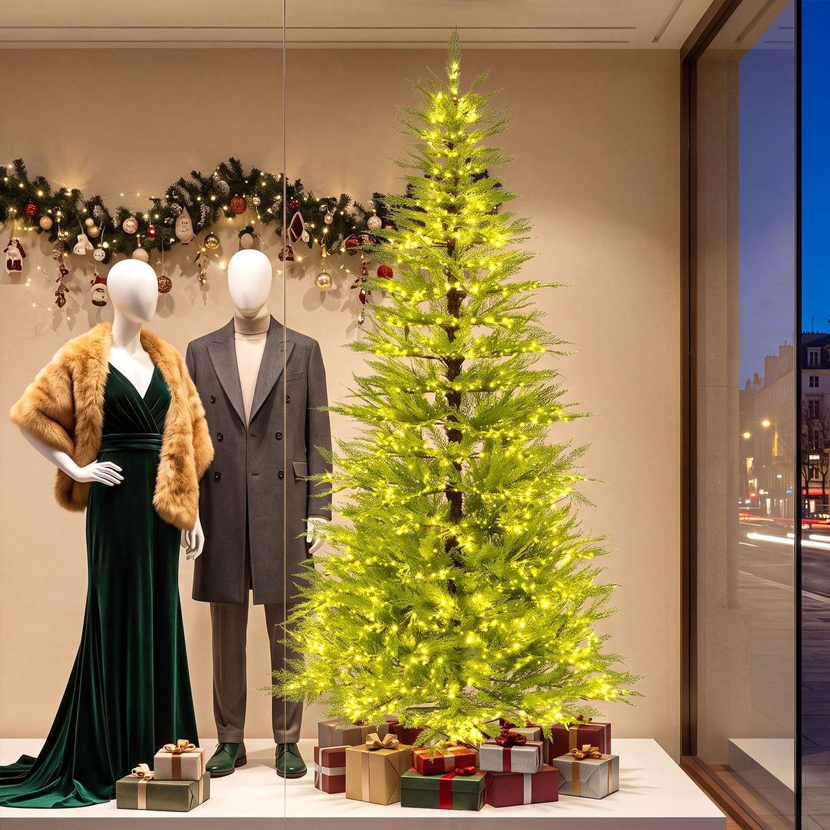 5 FT Pre-Lit Artificial Christmas Tree with 670 Warm White Lights