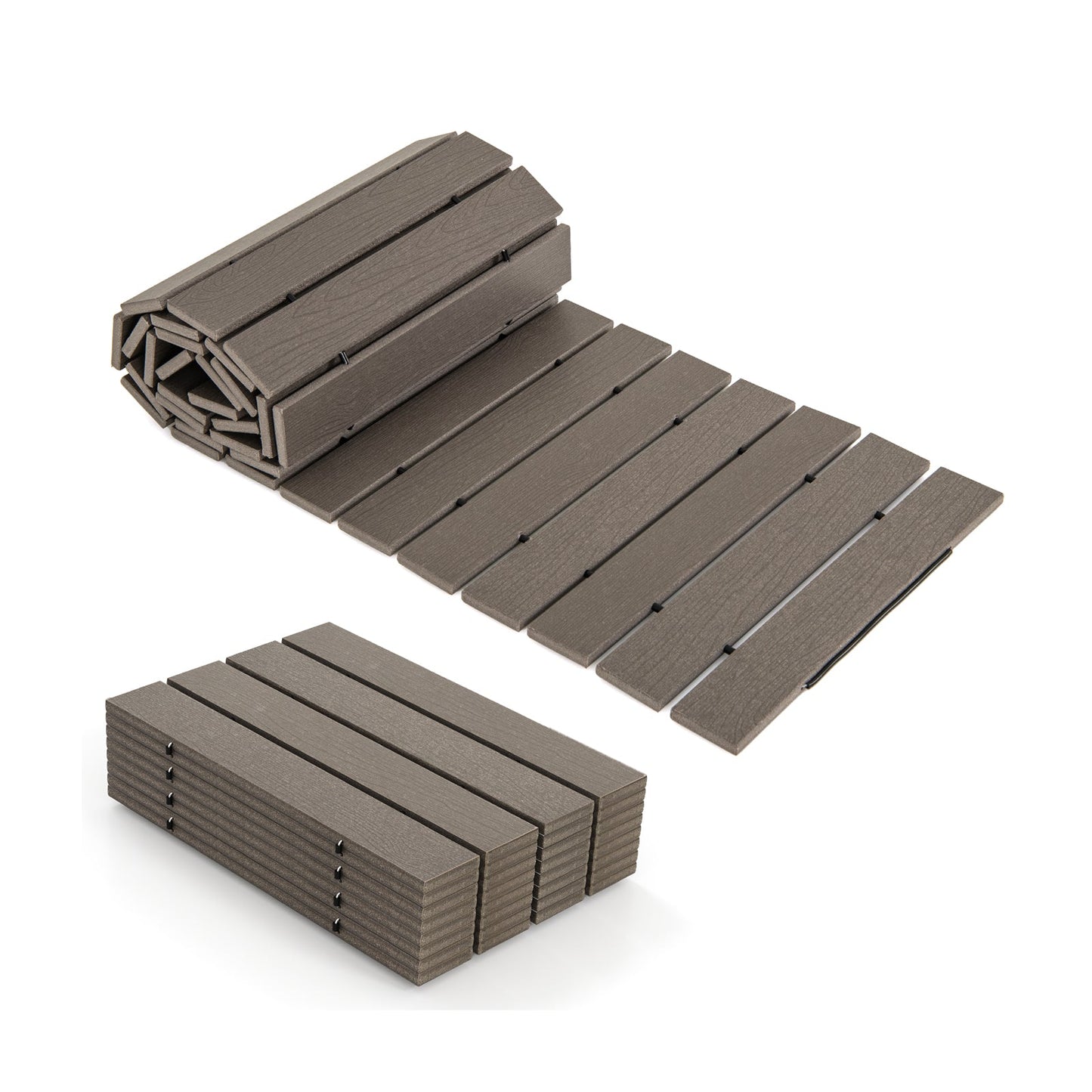 8 Ft Outdoor Garden Pathway Patio Roll Out Straight Walkways with Metal Wire Connection