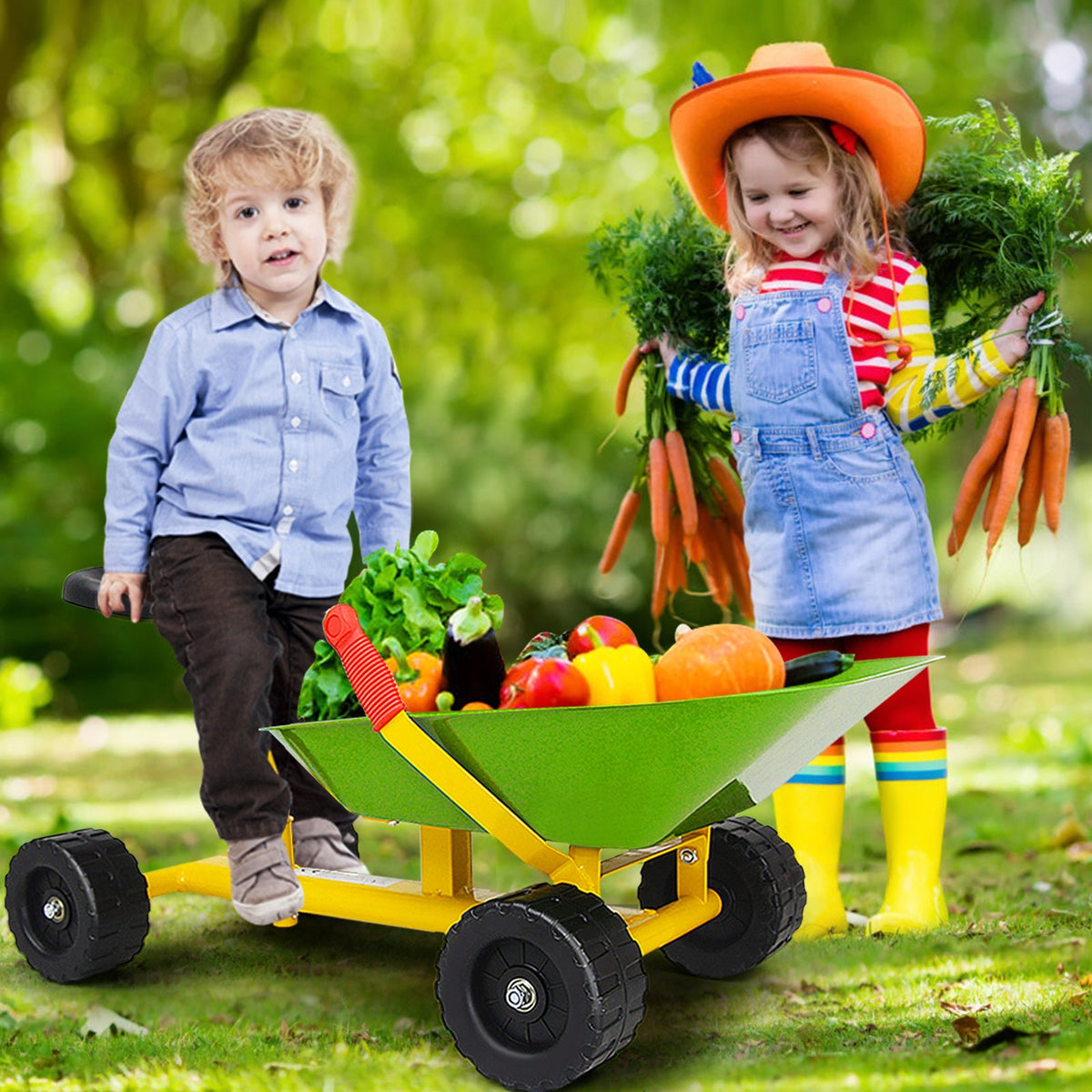 8 Inch Heavy Duty Kids Ride-on Sand Dumper with 4 Wheels