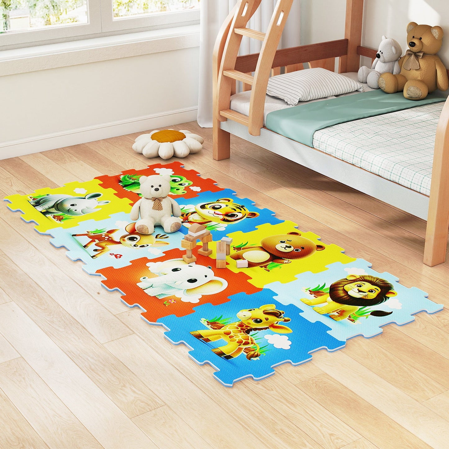 8-Piece Educational Animal Interlocking Baby Play Mat