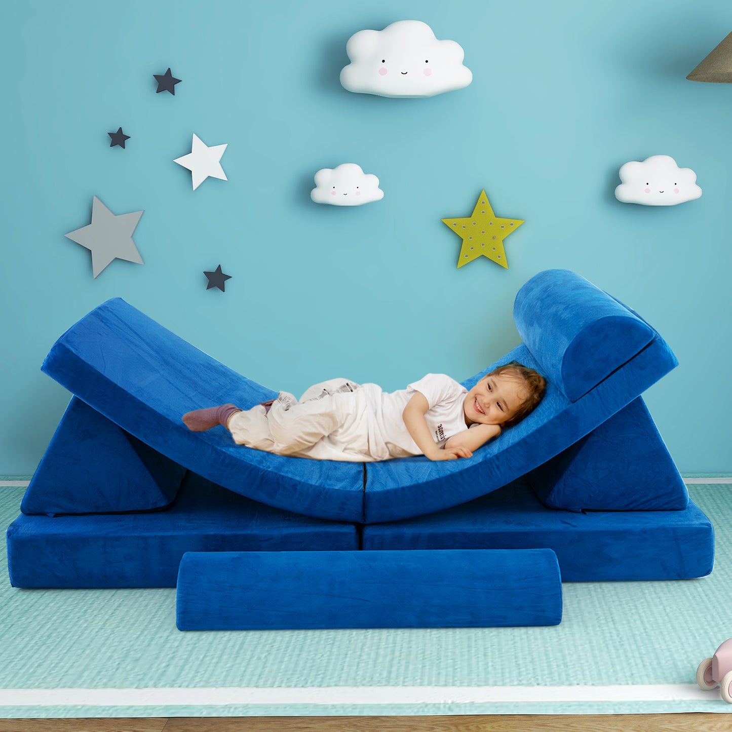 6-Piece Convertible Kids Sofa Playset with Zipper