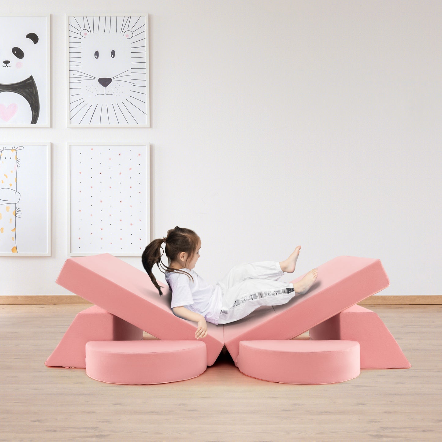 Kids Modular Play Sofa 8-Piece Set with Washable Cover