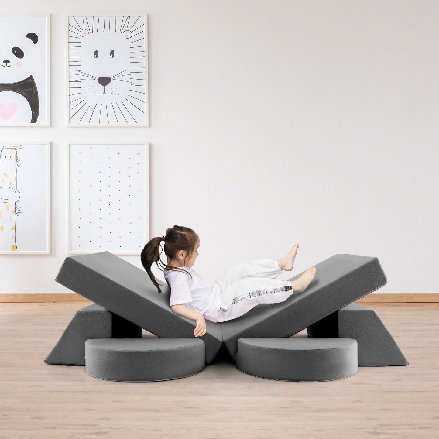 Kids Modular Play Sofa 8-Piece Set with Washable Cover