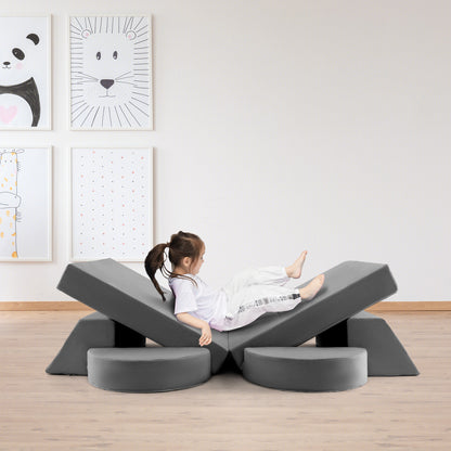 Kids Modular Play Sofa 8-Piece Set with Washable Cover