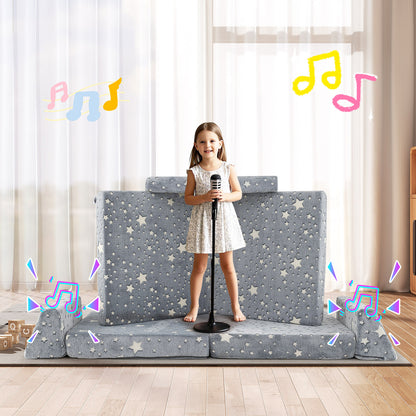 Modular Kids Play Couch 8-Piece Glow-in-the-Dark Sectional