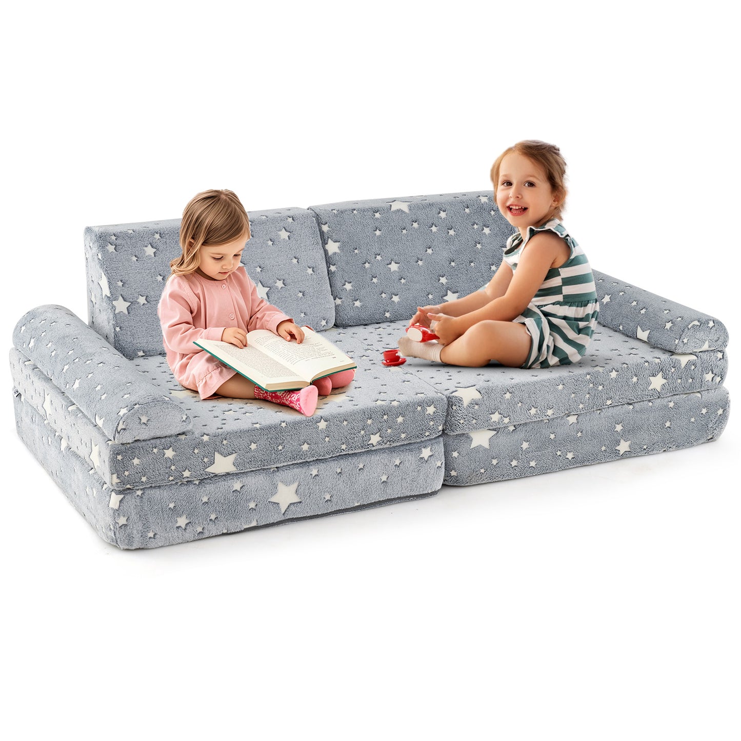Modular Kids Play Couch 8-Piece Glow-in-the-Dark Sectional