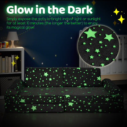 Modular Kids Play Couch 8-Piece Glow-in-the-Dark Sectional