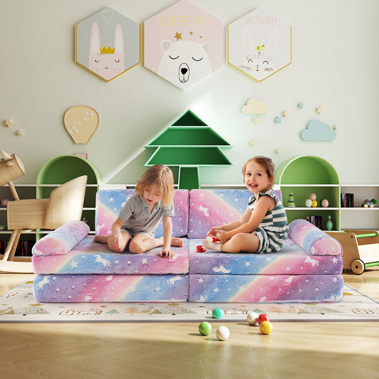 Modular Kids Play Couch 8-Piece Glow-in-the-Dark Sectional