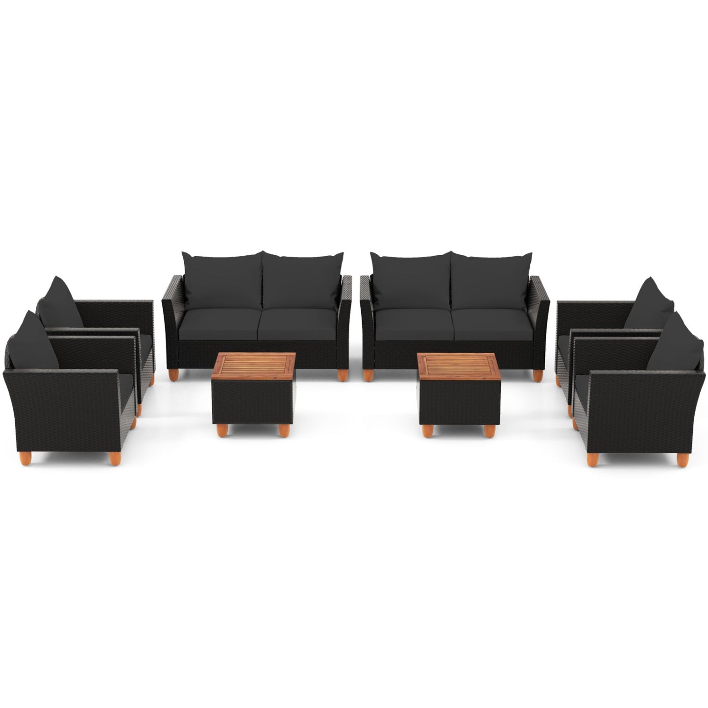 8-Piece Outdoor Conversation Set with Storage Coffee Table