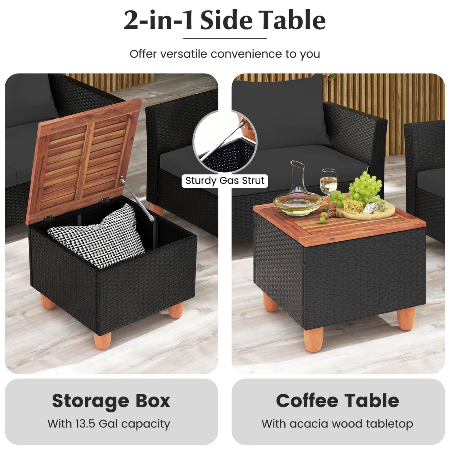 8-Piece Outdoor Conversation Set with Storage Coffee Table