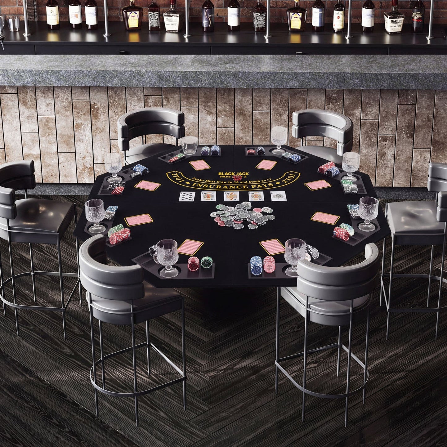 8-Player Foldable Poker Table Top with Cup Holders