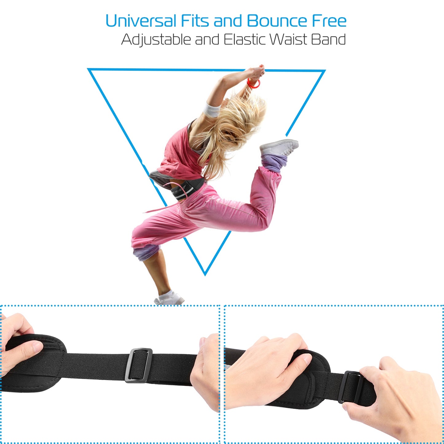 Running Belt Bag Waterproof Adjustable Waist Pack with Pockets