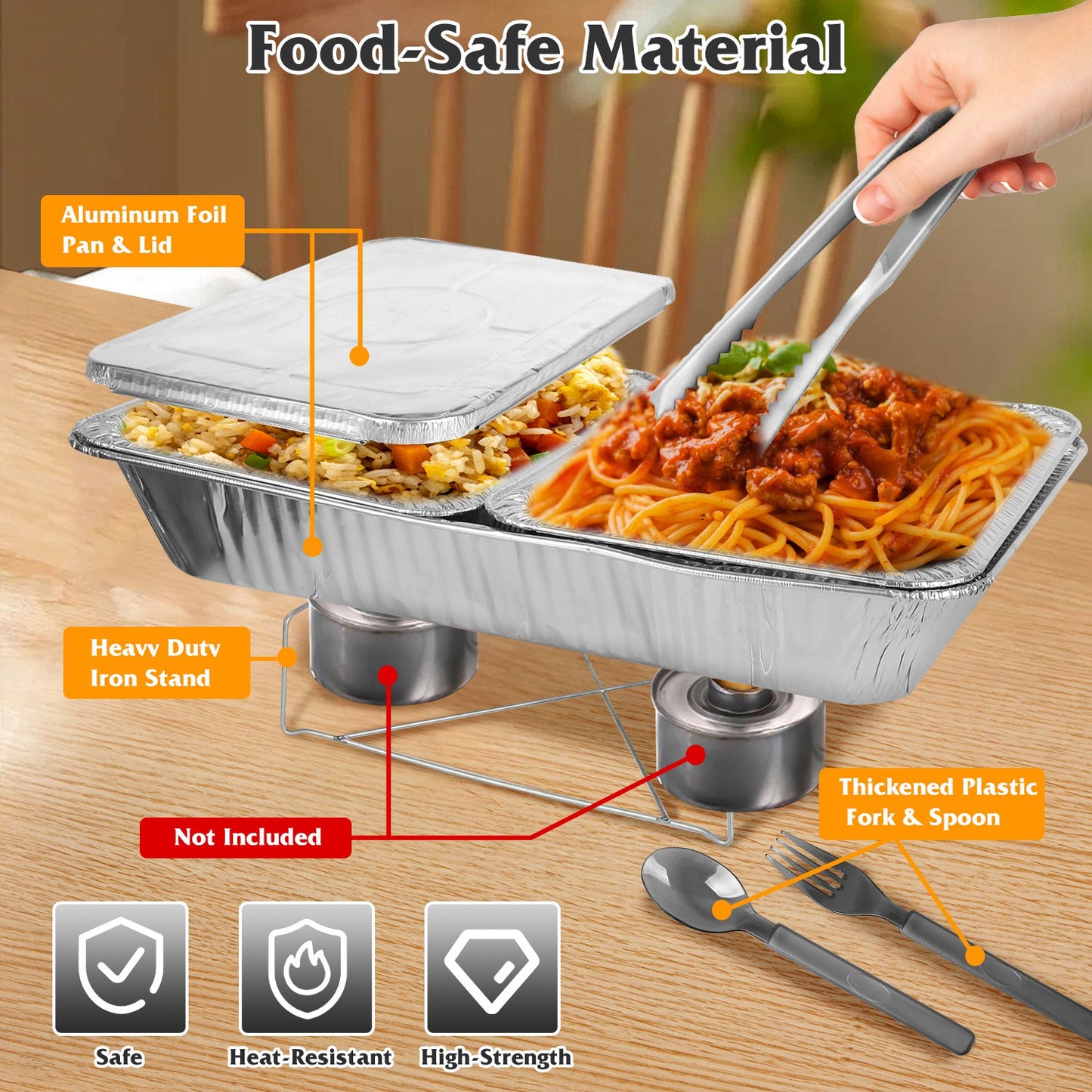 Disposable Chafing Dish Buffet Set - 42 Piece Complete Kit