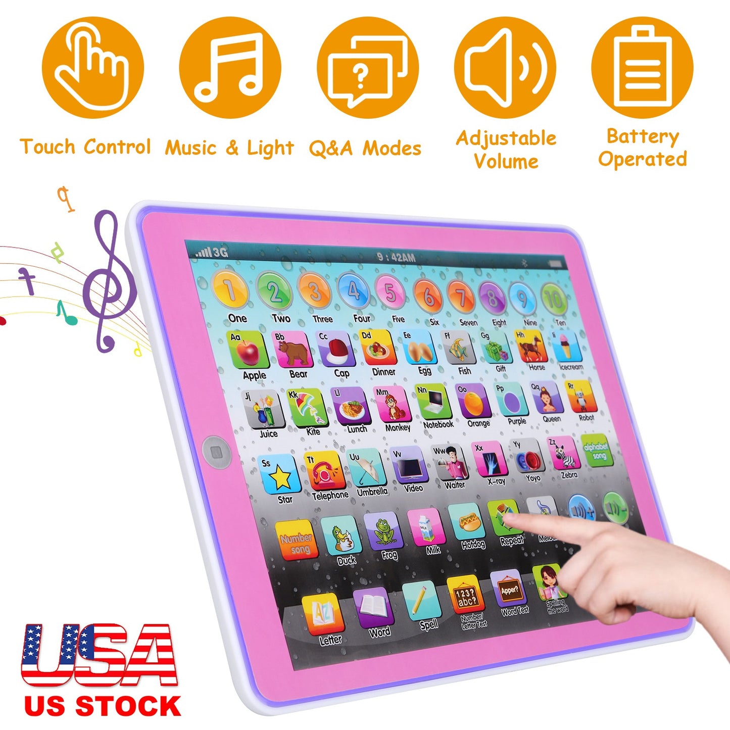 Educational Learning Tablet Toy for Kids Ages 2-7
