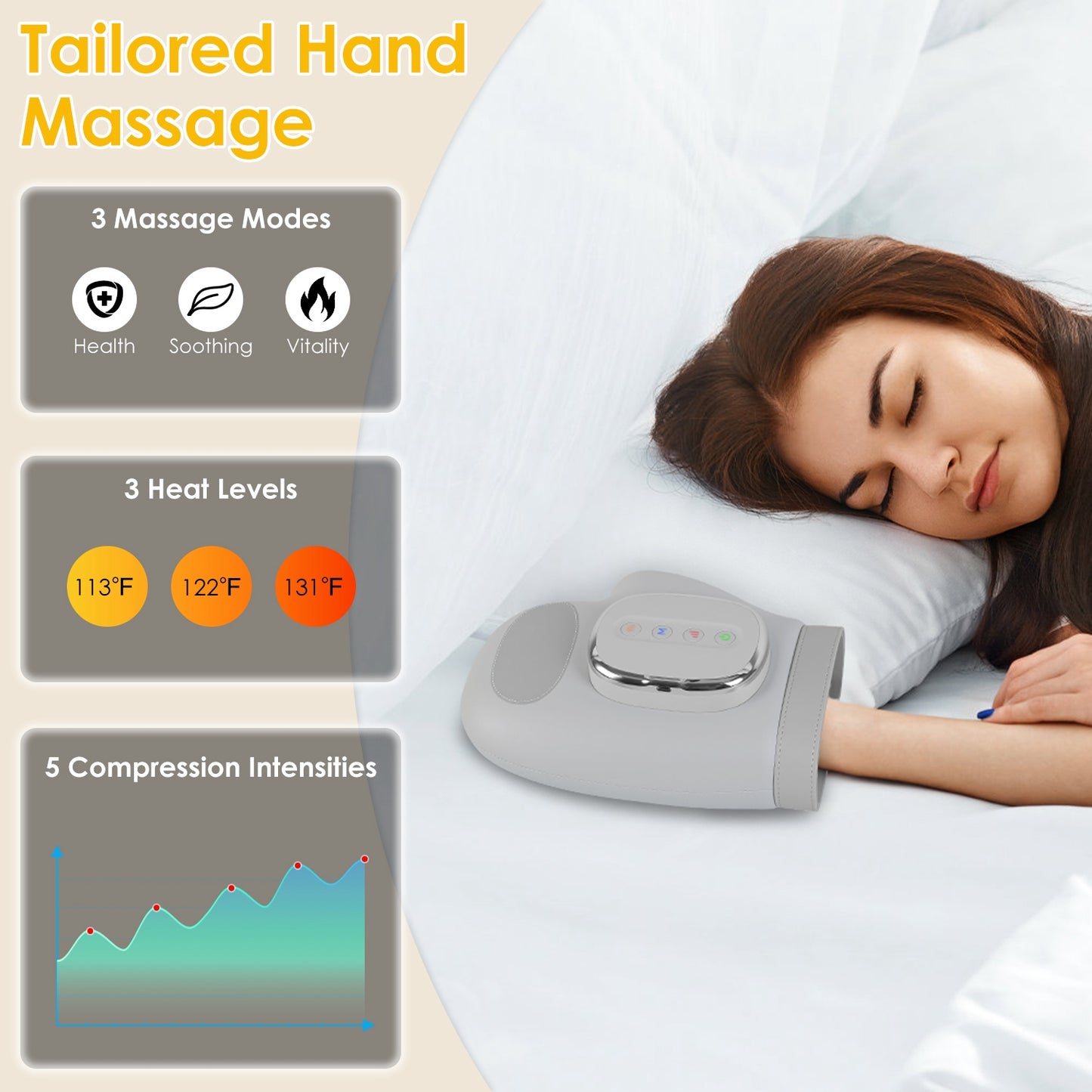 Cordless Hand Massager with Heat & Air Compression