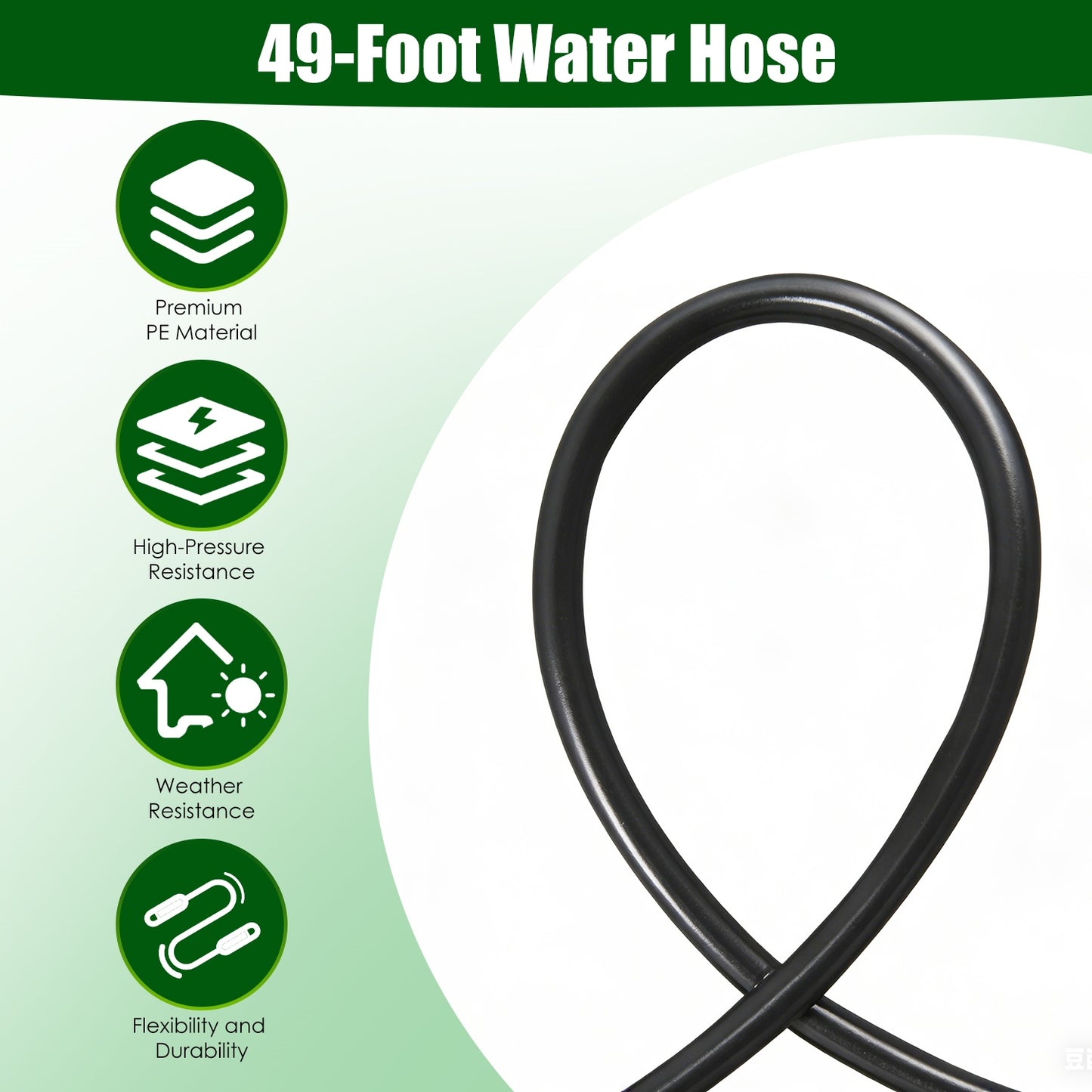 Drip Irrigation System with 49FT Hose & 360° Bendable Nozzles