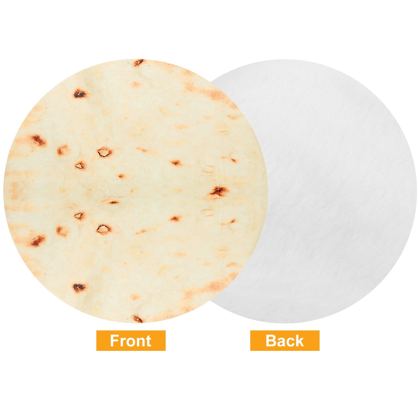 Burrito Tortilla Novelty Throw Blanket - Soft Flannel Round Wrap