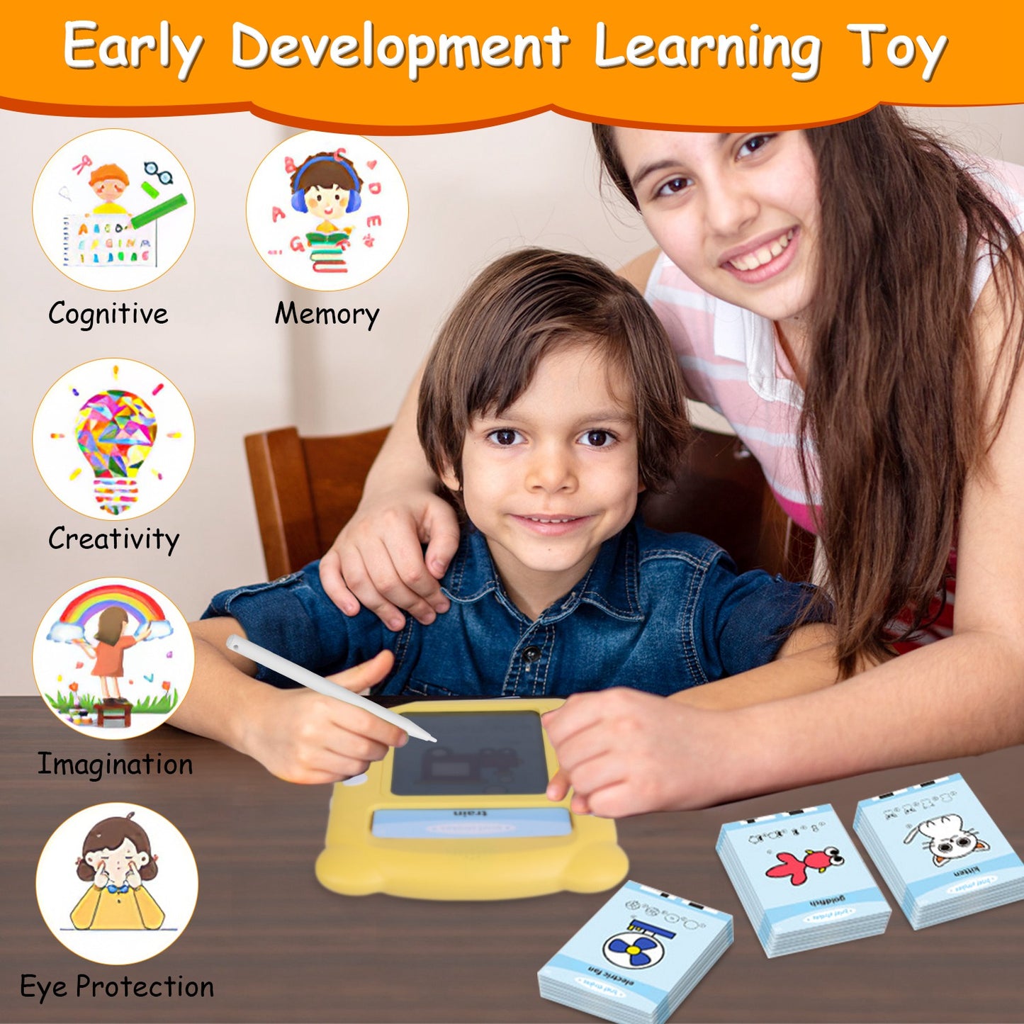 Talking Flash Cards LCD Writing Tablet with 50 Cards