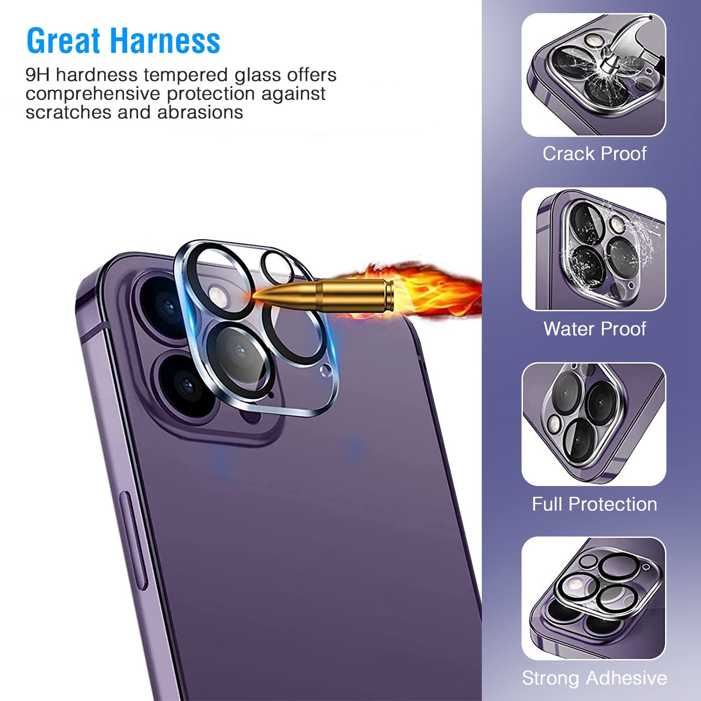 Camera Lens Protector for iPhone 12/13/14 - 9H Tempered Glass