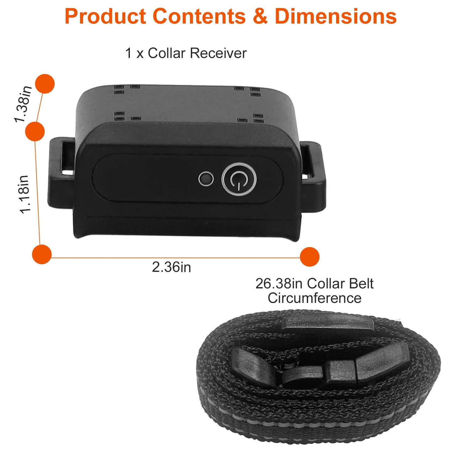 Dog Training Collar Receiver with 3280ft Range & IP67 Waterproof