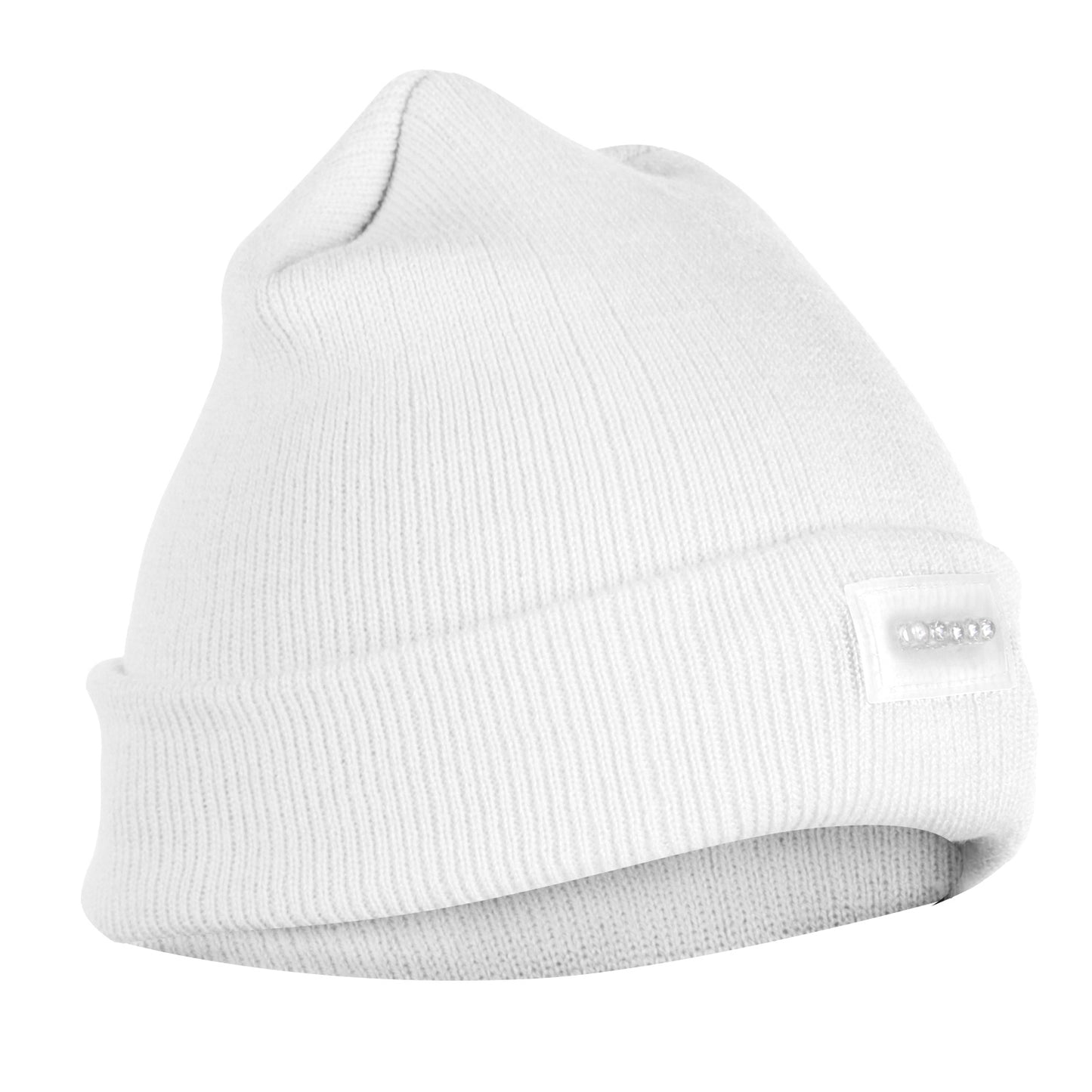 LED Knitted Beanie with Built-In Headlamp for Hands-Free Light