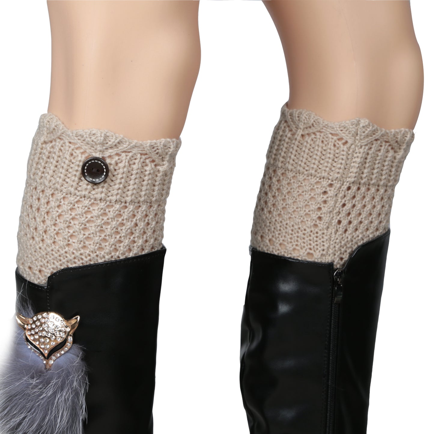 Ladies Winter Crochet Knit Leg Warmers