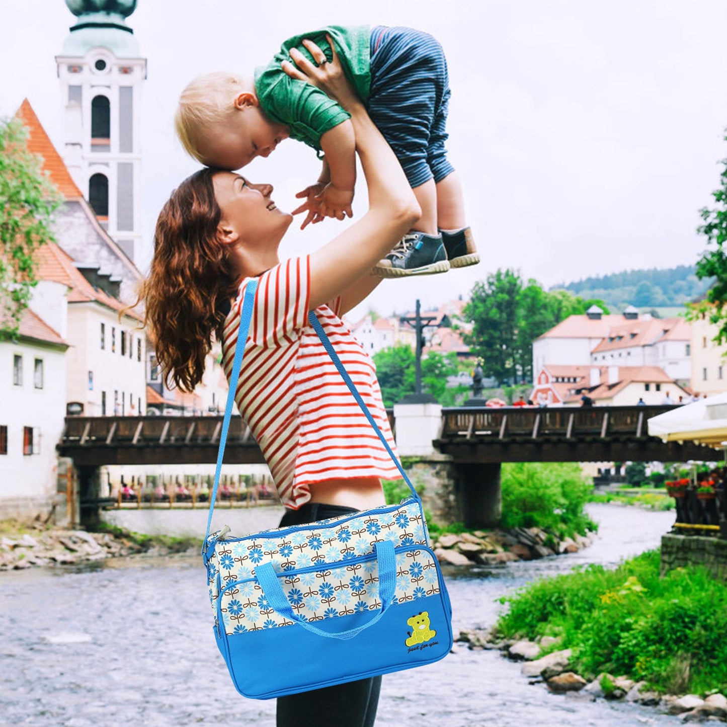 5-Piece Diaper Bag Set with Changing Pad & Insulated Pockets