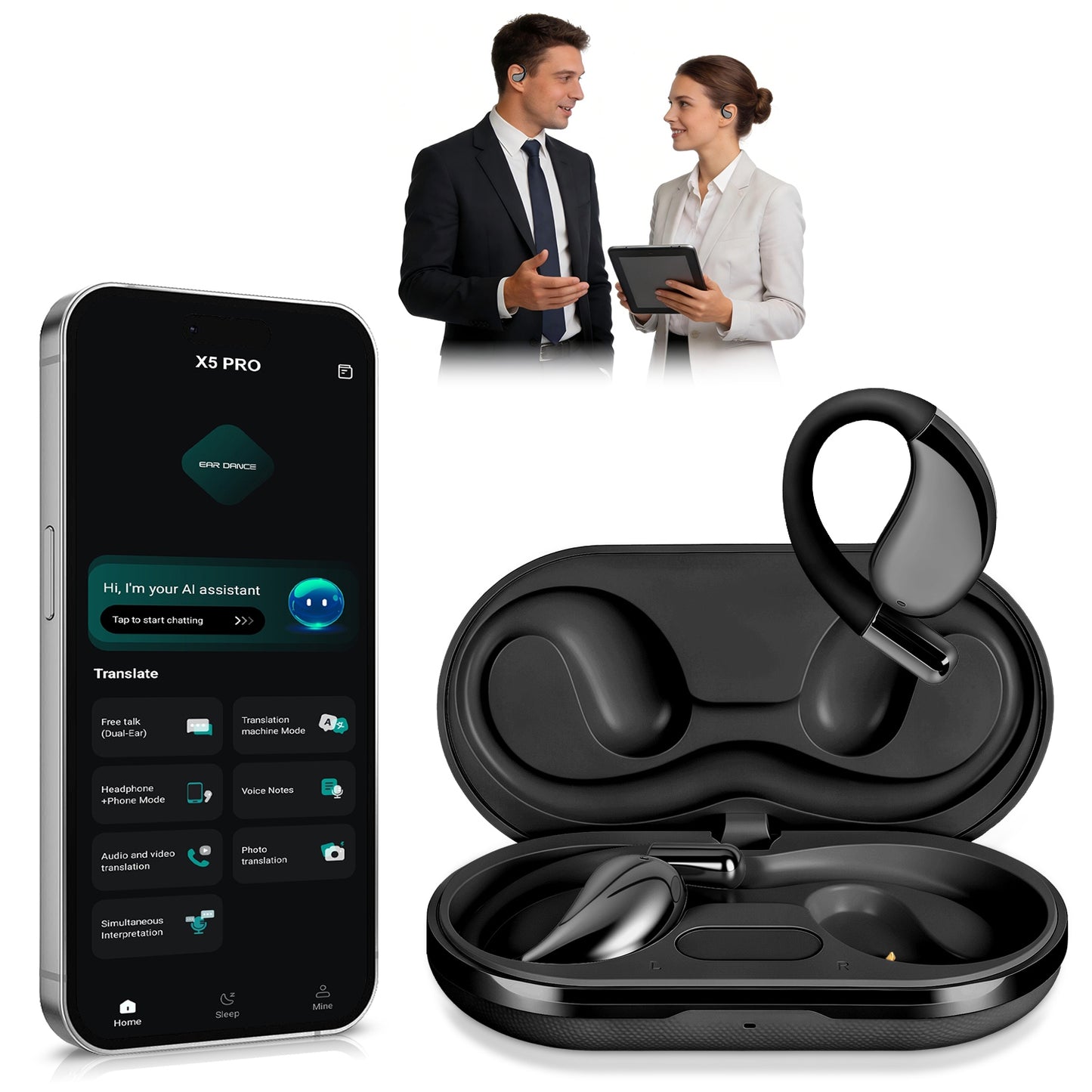 AI Translation Earbuds with 165 Languages & Real-Time Voice