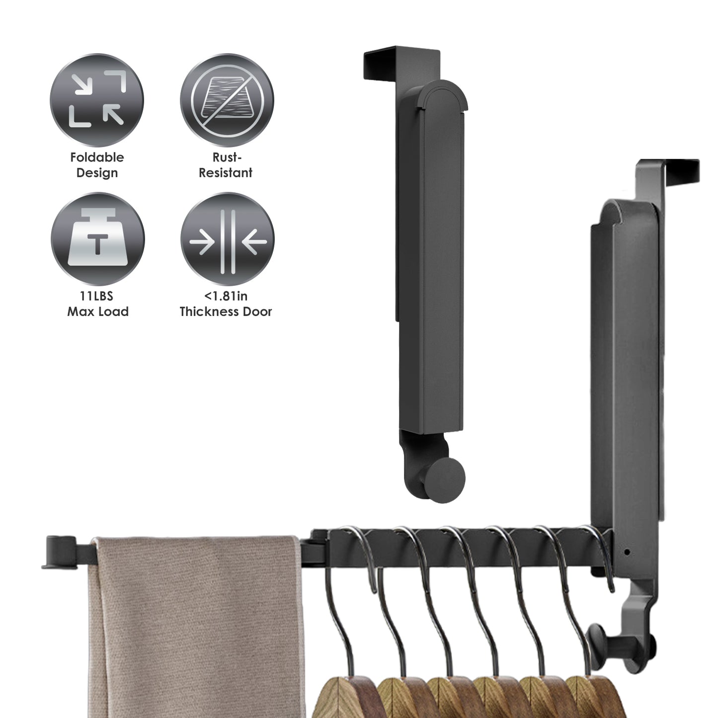 Over The Door Hanger Hooks - Foldable Drying Rack 2-Pack