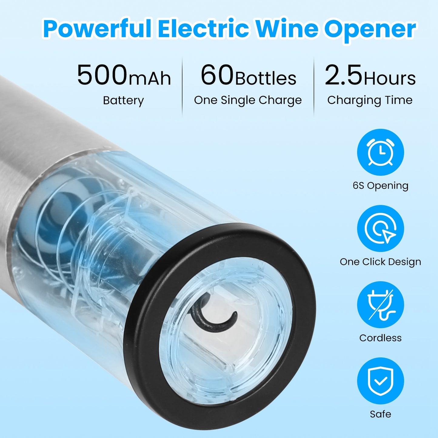 Electric Wine Opener Set 4-in-1 with Aerator & Stopper