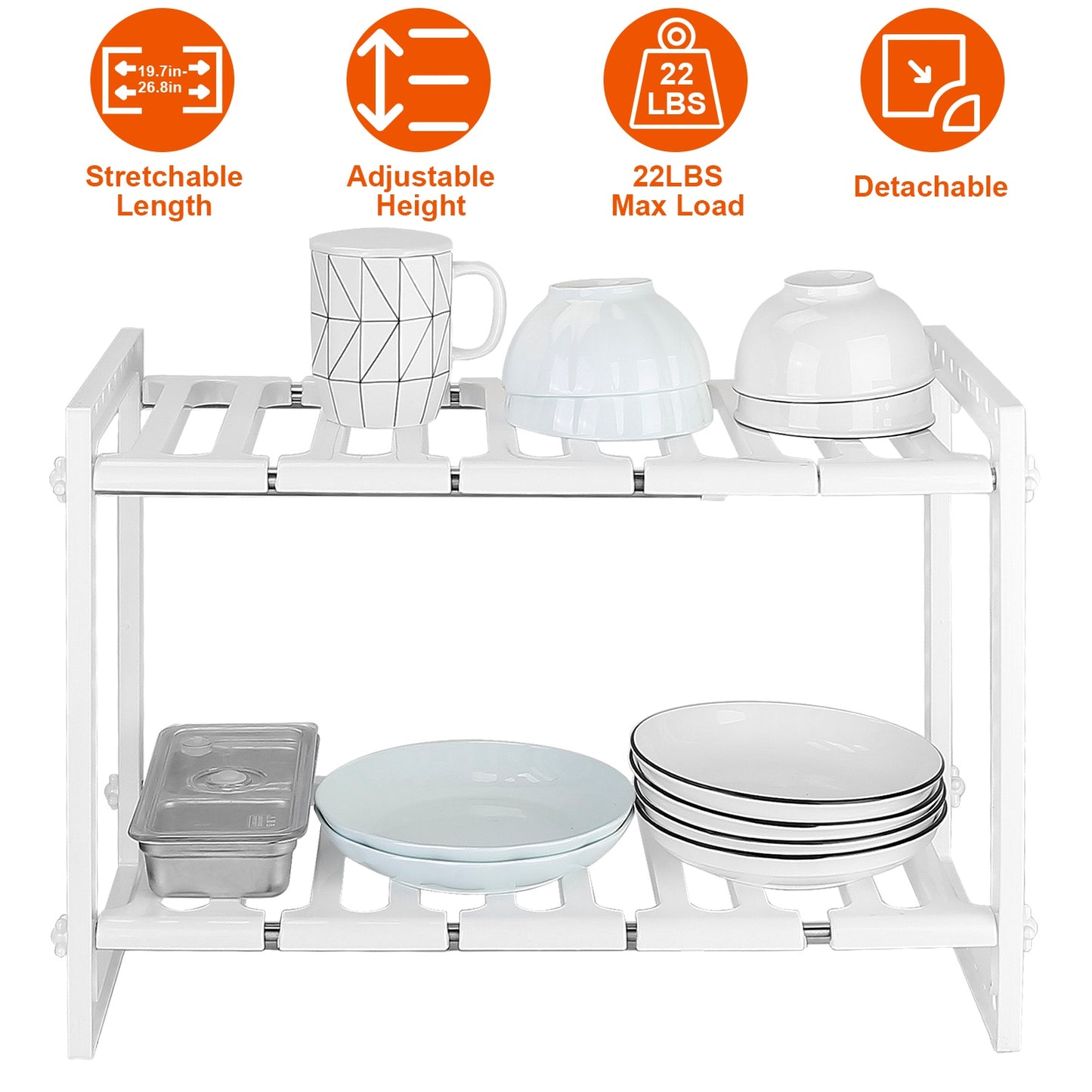 Under Sink Organizer 2-Tier Expandable Storage Rack