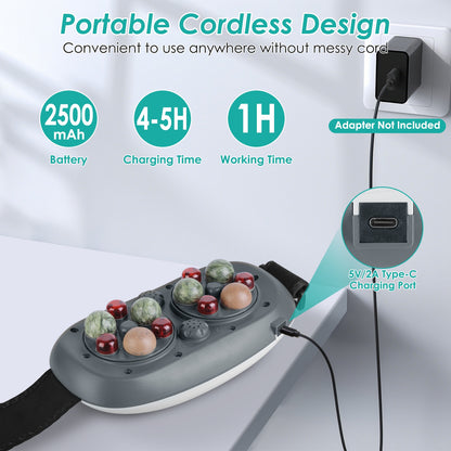 Abdominal Massager with Bian Stone, Red Light & Heat Therapy