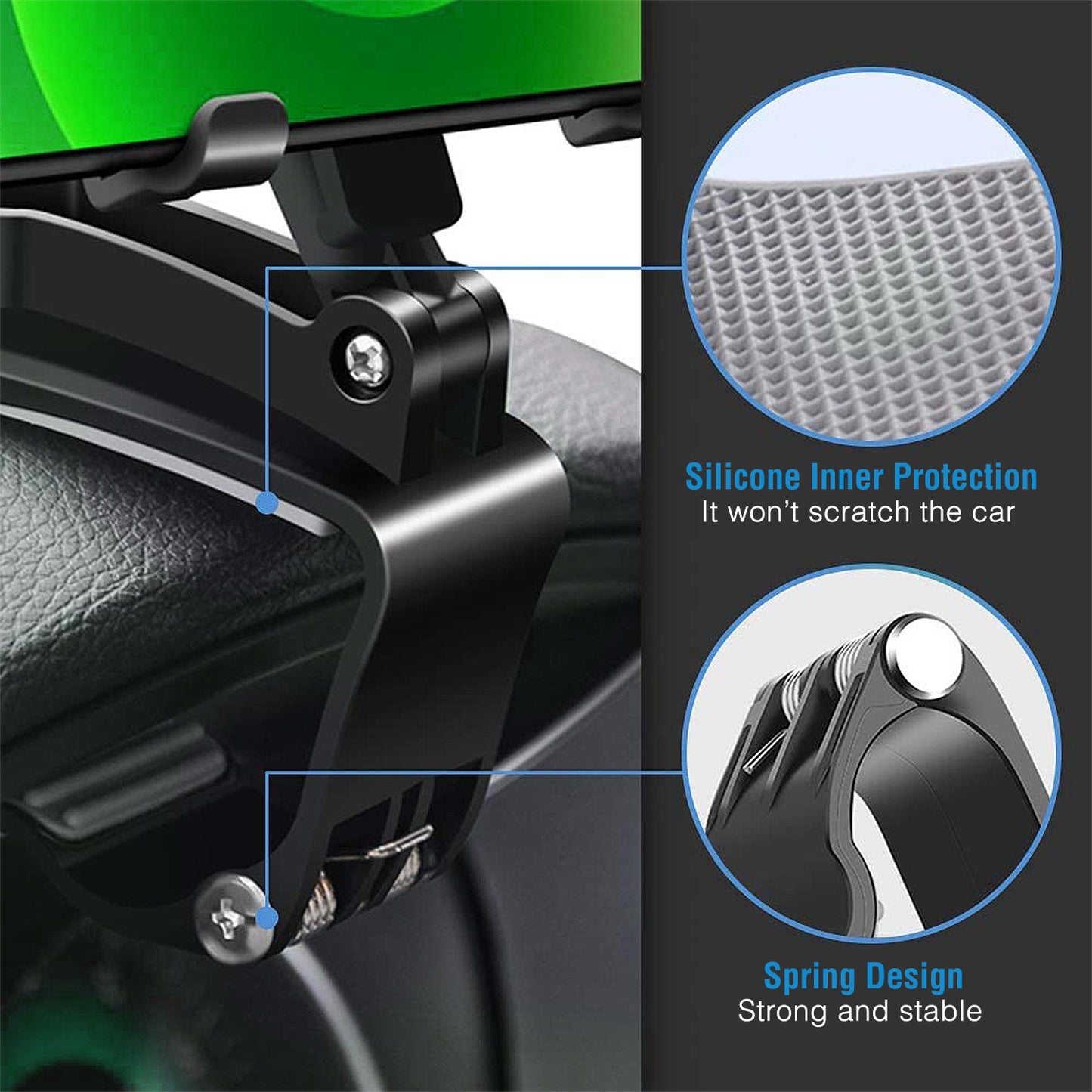 Dashboard Phone Holder with 360° Rotation for 3-7 Inch Phones