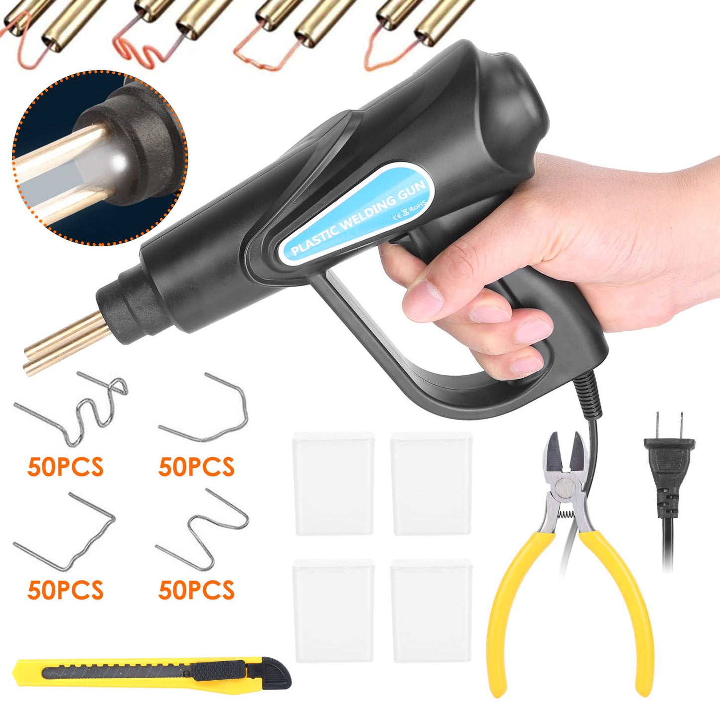 70W Plastic Welder Kit for Bumper Repair with 200 Staples