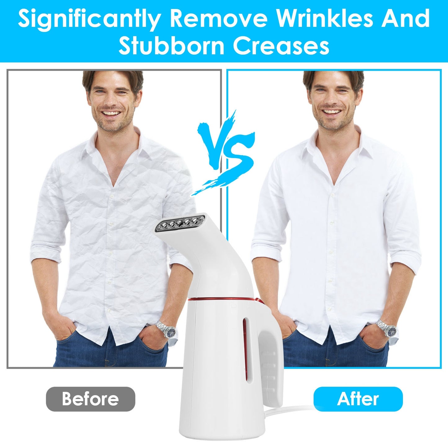 Portable Garment Steamer 700W with 30-Second Heat-Up