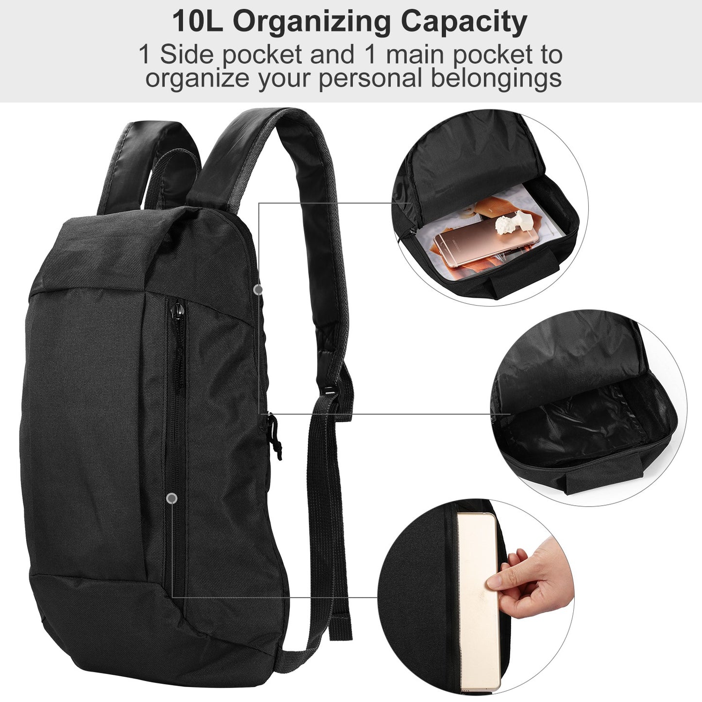 10L Waterproof Daypack for Hiking, Cycling & Travel
