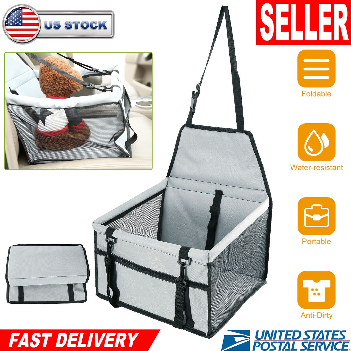 Dog Booster Car Seat for Small Pets Up to 20 Lbs