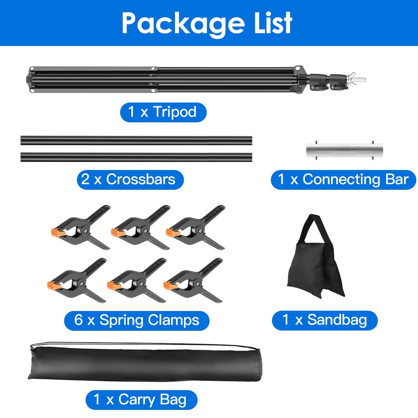 T-Shape Backdrop Stand 5x6.5ft Adjustable Photography Kit