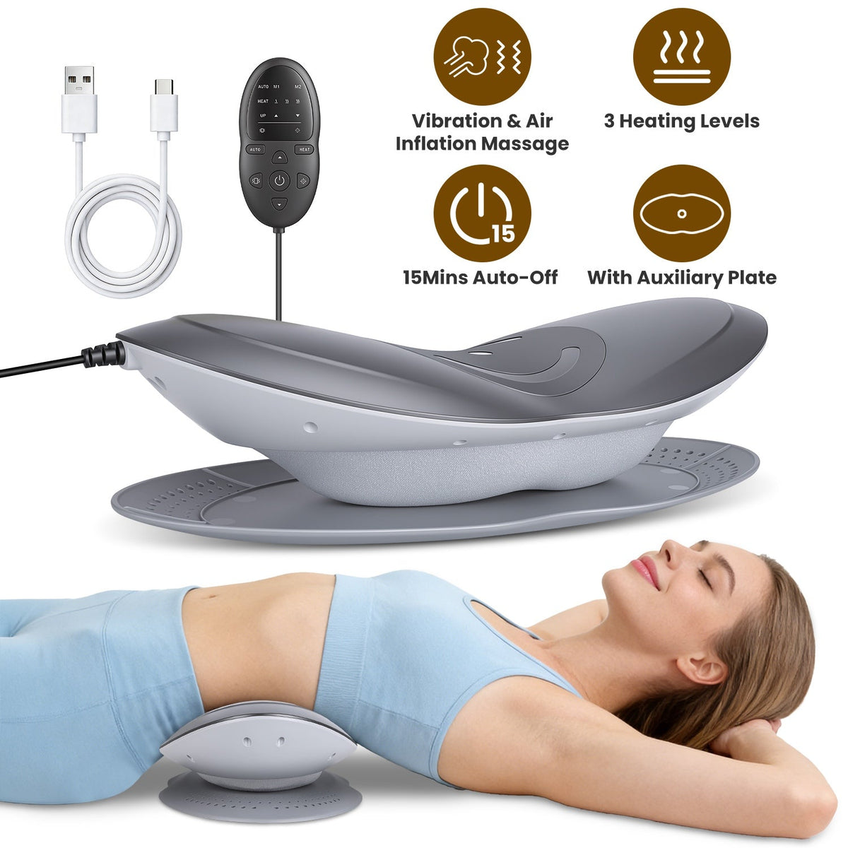 Electric Lumbar Traction Device with Heat & Massage