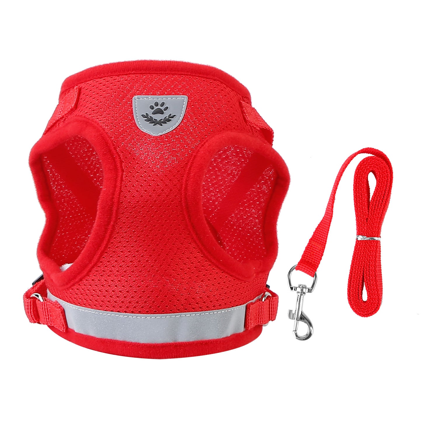Reflective Dog Harness and Leash Set with Adjustable Mesh Vest