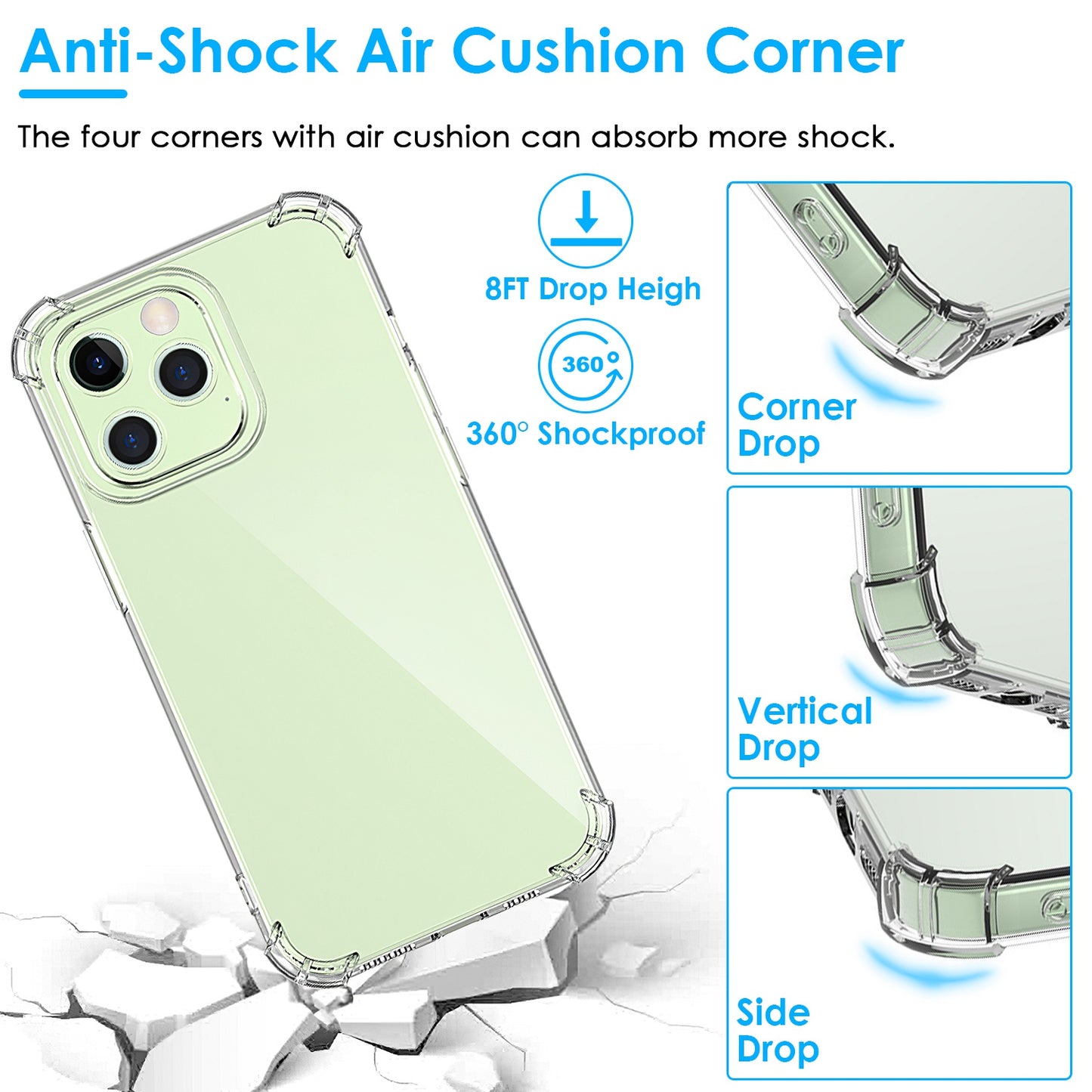 Clear iPhone Case with Shockproof Air Cushion Corners