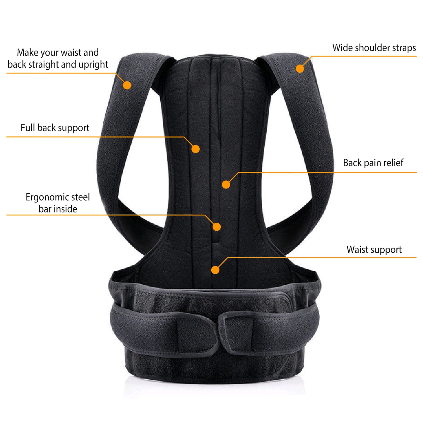 Back Posture Corrector with Lumbar Support Brace