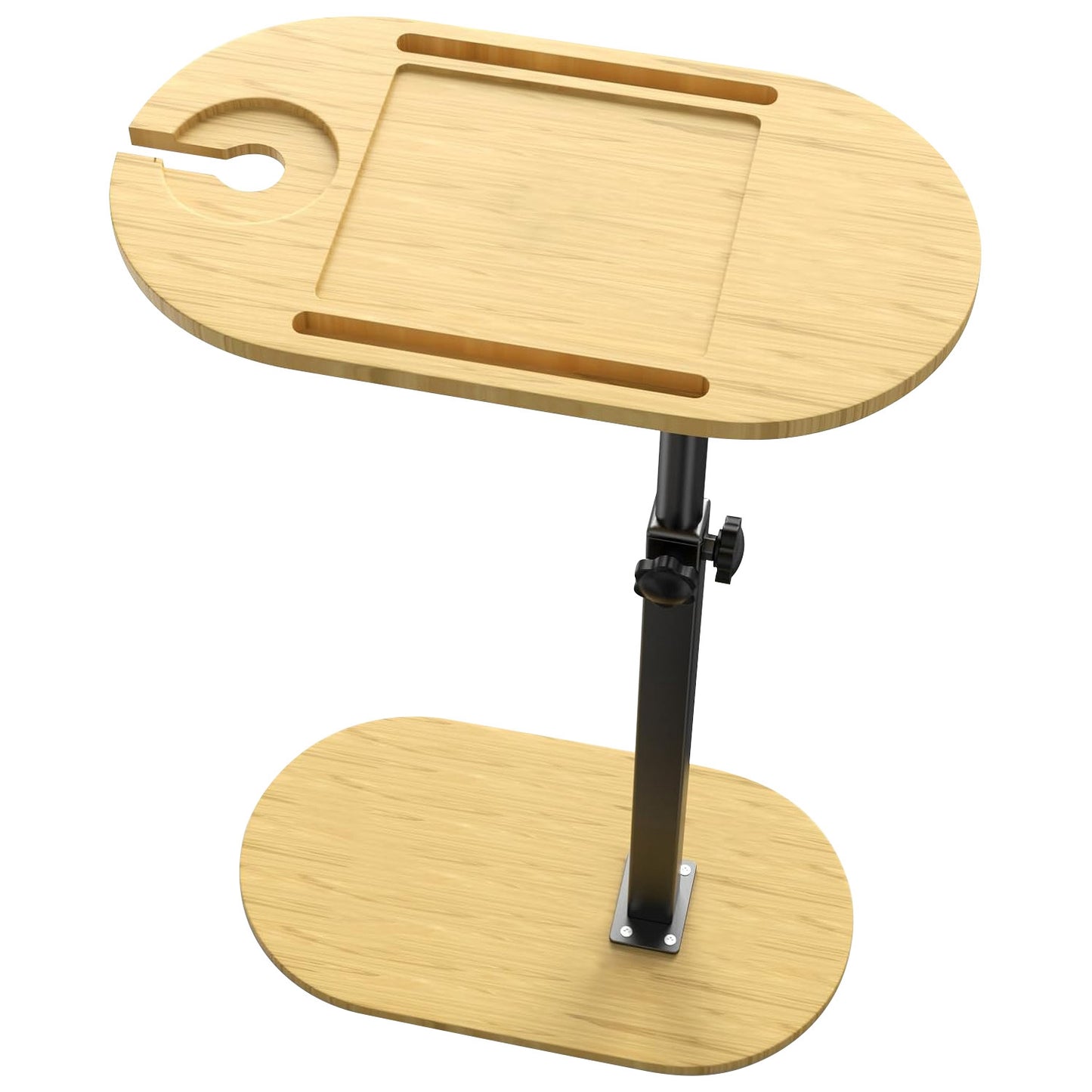 Adjustable C-Shaped Bathtub Tray Table with 360° Rotation