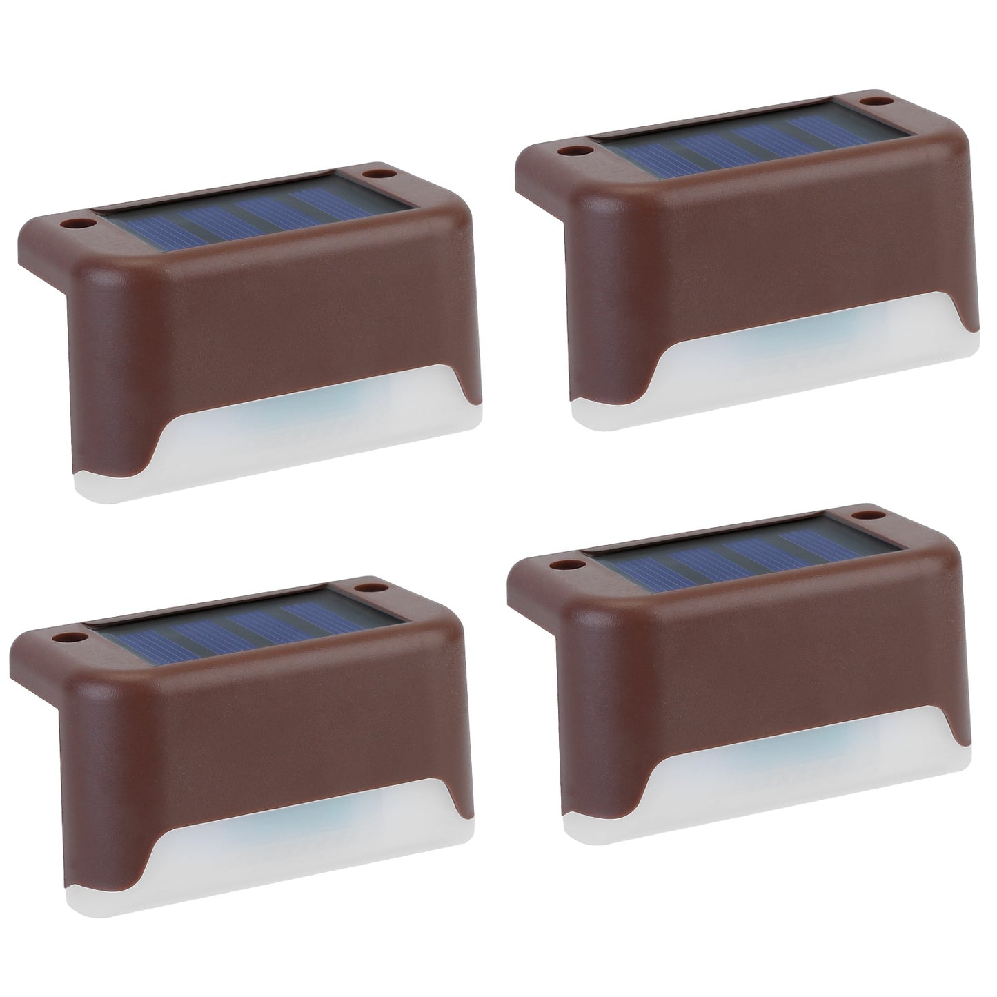 Solar Powered LED Step Lights 4-Pack with Dusk to Dawn Sensor