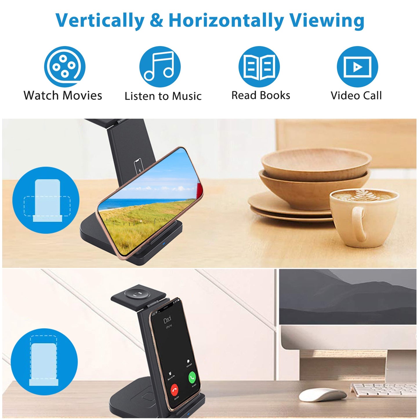 3-in-1 Wireless Charging Station 15W Fast Charge Dock