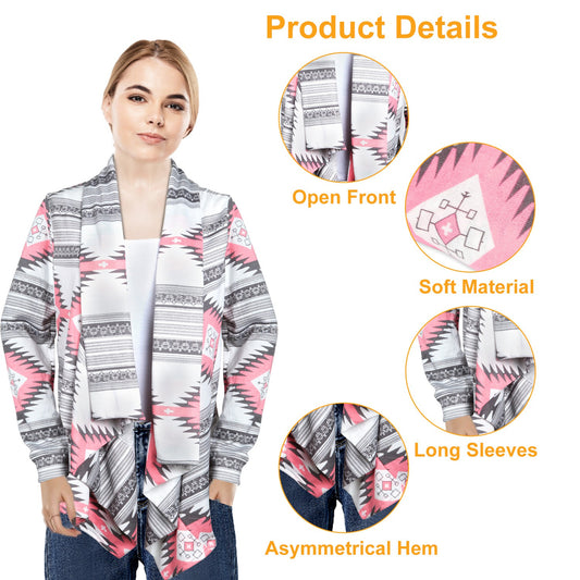 Women Open Front Cardigan Long Sleeve Shawl