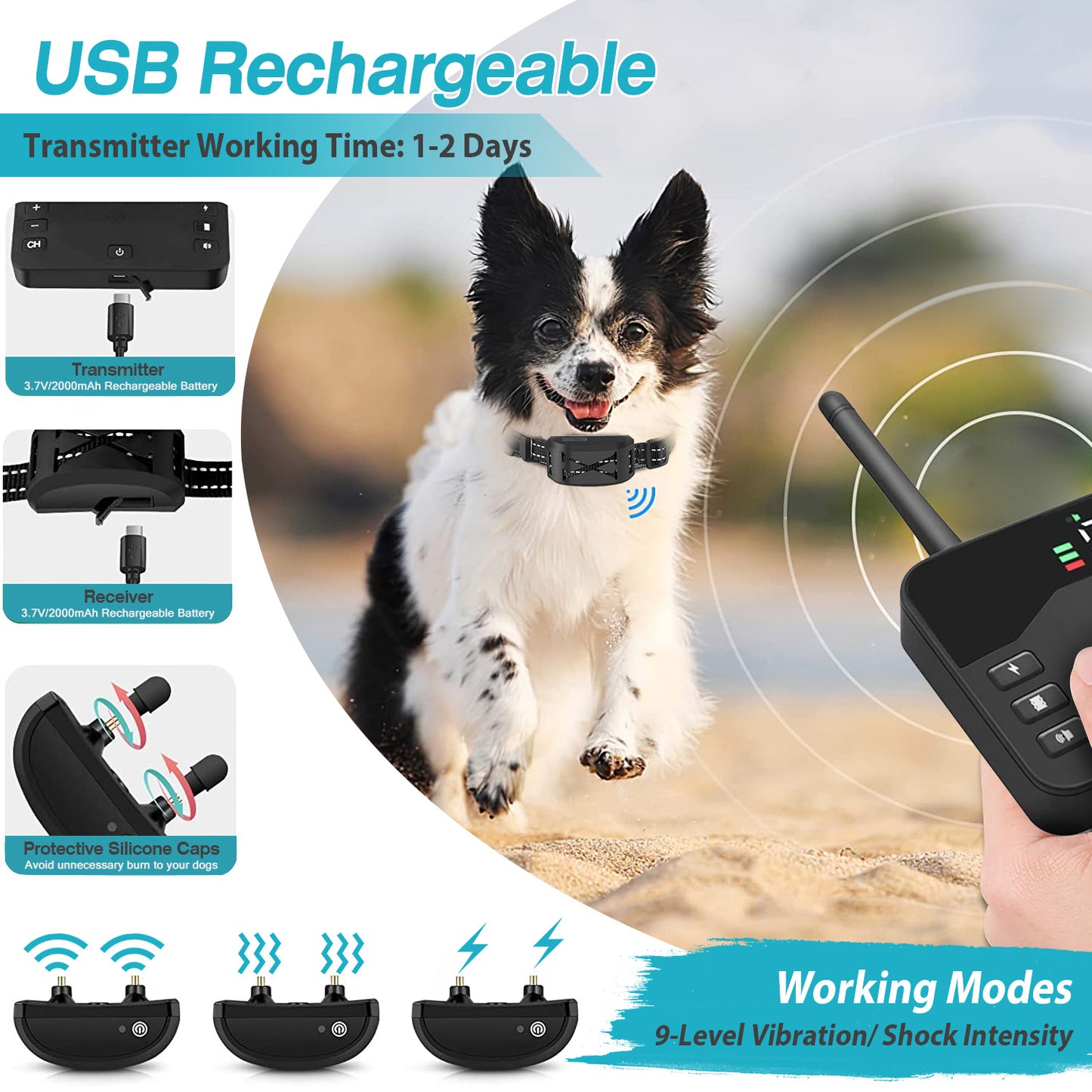 Wireless Electric Dog Fence & Training Collar System