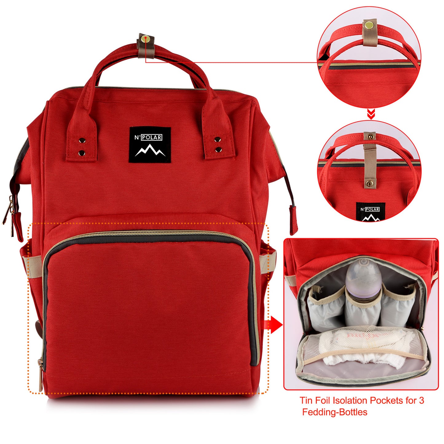 Diaper Bag Backpack with Changing Pad - Water-Resistant